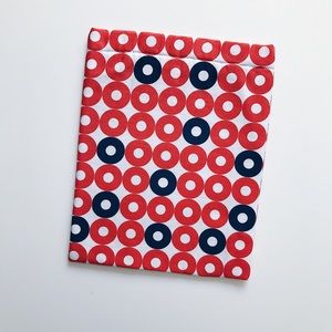 Orange and blue book sleeve